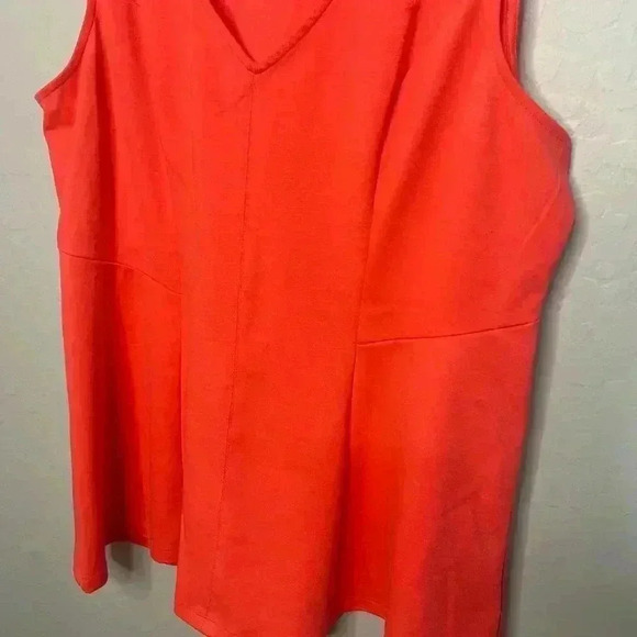 Torrid Neon Orange Peplum Pullover Sleeveless Top 1 1X 14/16 - Picture 4 of 5